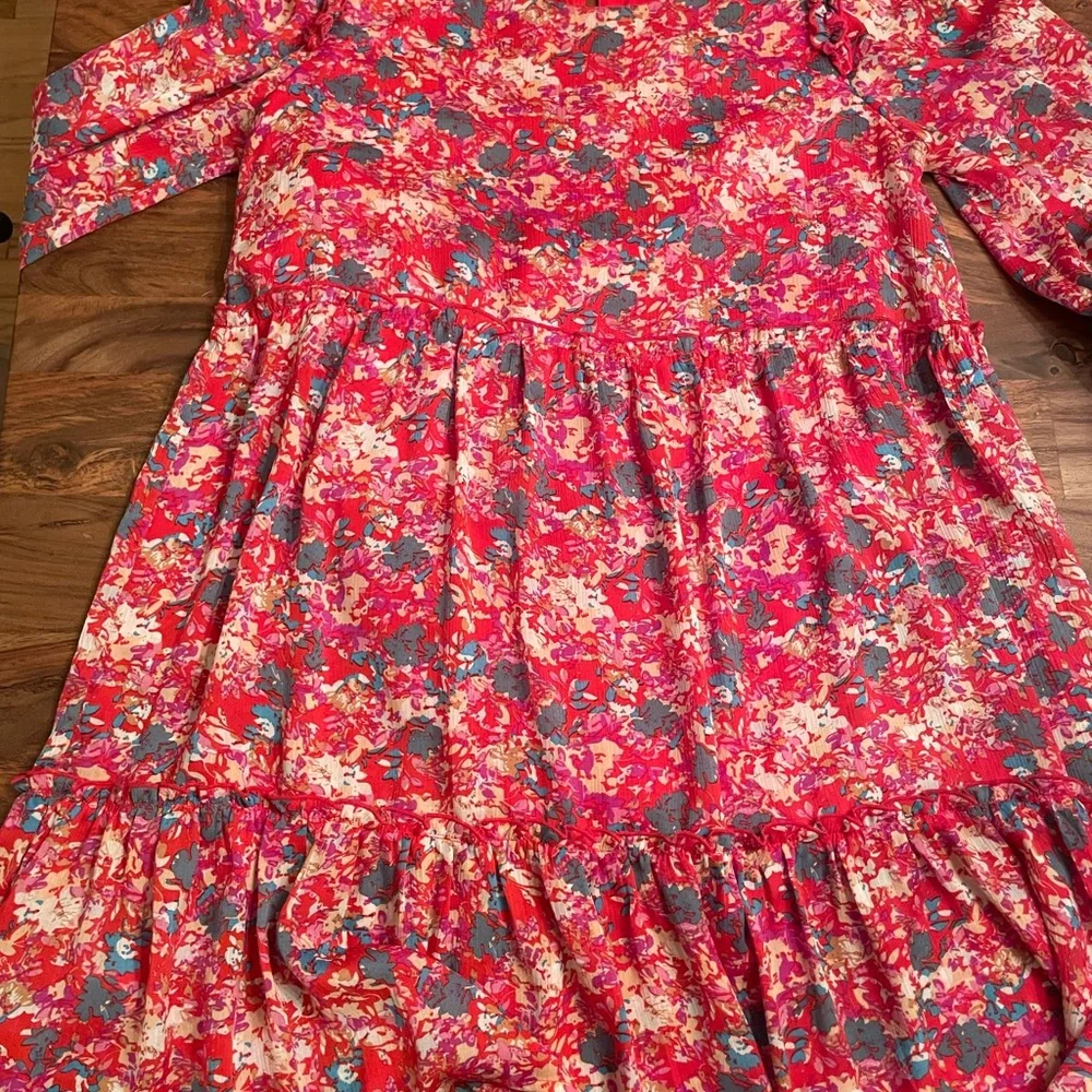 Sugarlips Babydoll Swing Dress Ruffle bottom Scoop Neck and Tie Back. Size L. - Picture 6 of 10